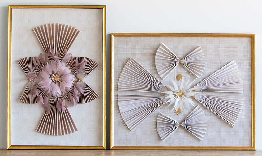 Deco Blush Pleats II (with feather detail)