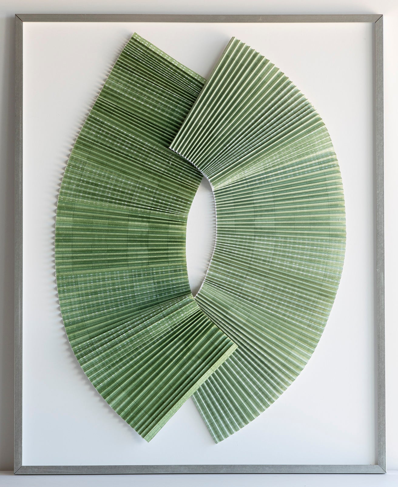 003 Abstract Dimensional Green Pleats