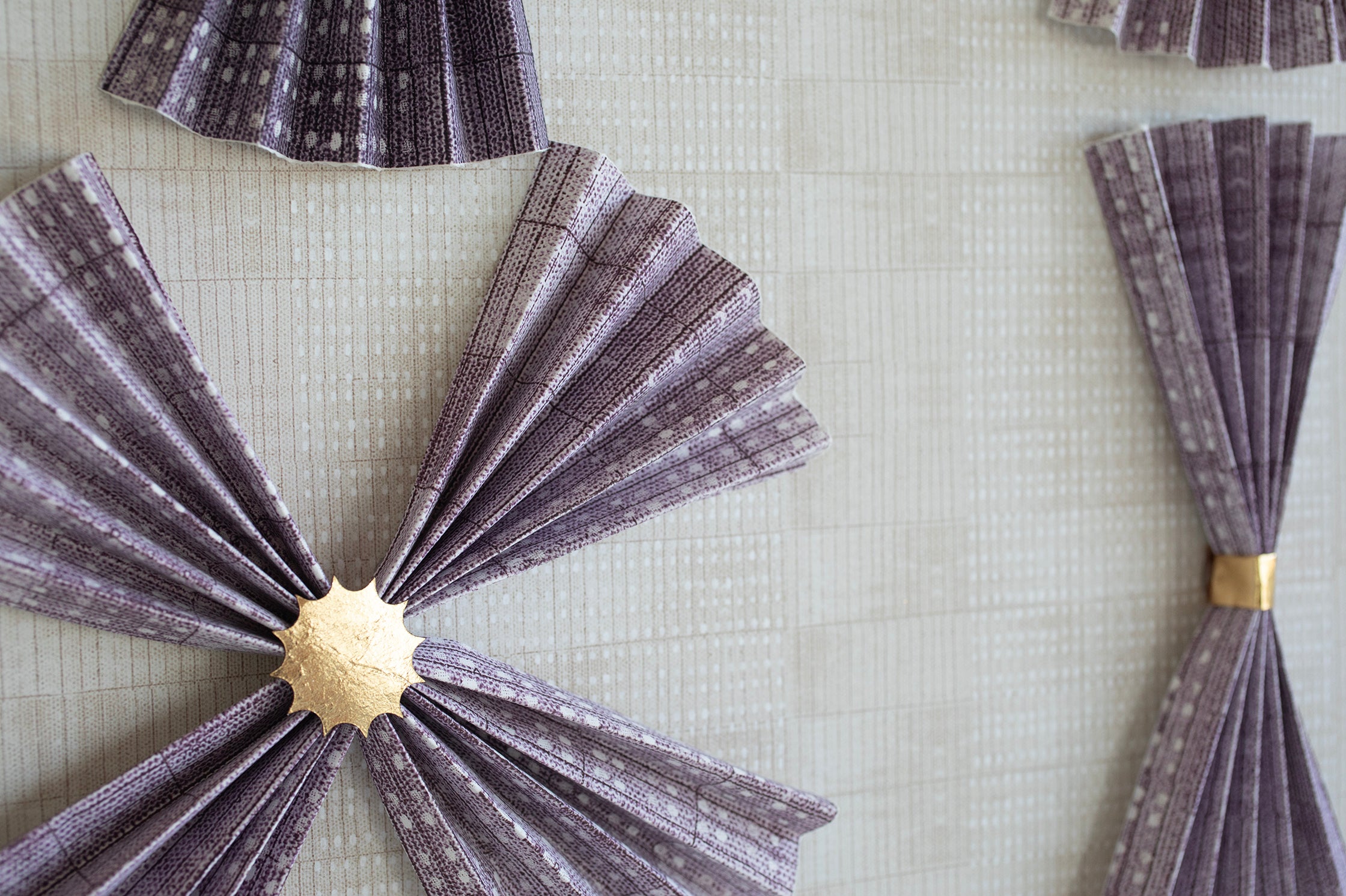 Plum pleated abstract