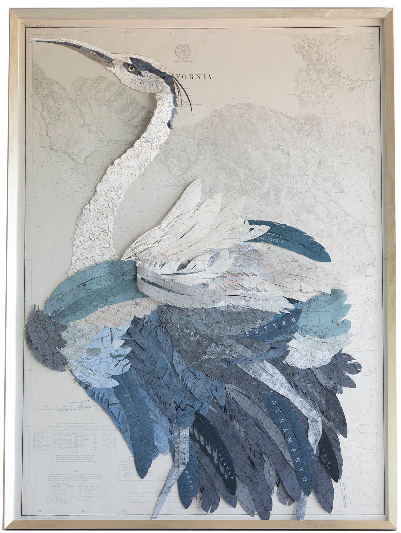 Map Collage Sand Hill Crane