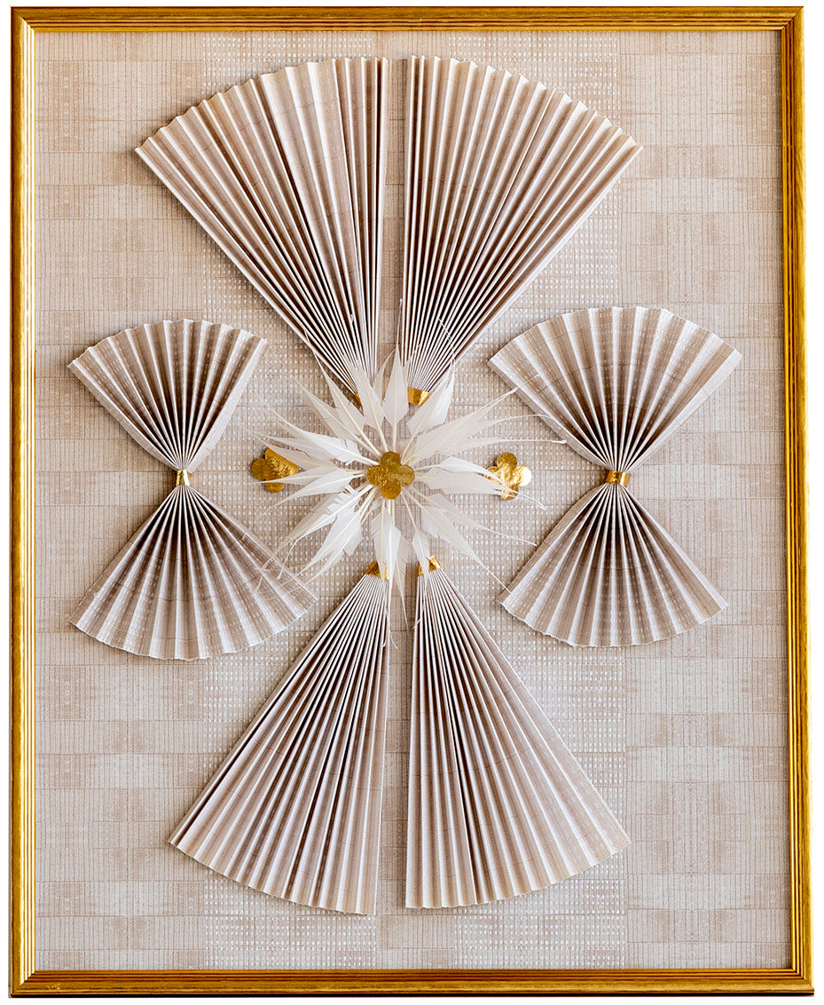 Deco Blush Pleats II (with feather detail)