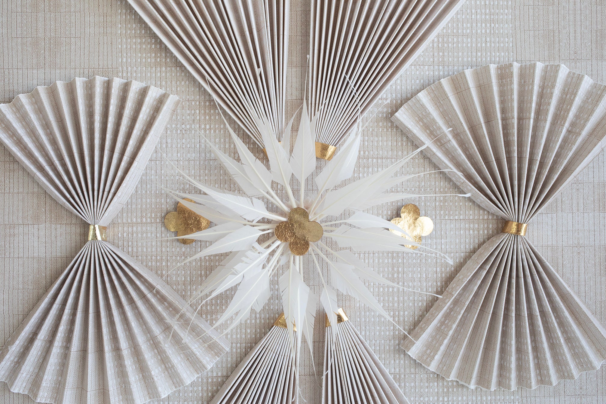 Deco Blush Pleats II (with feather detail)