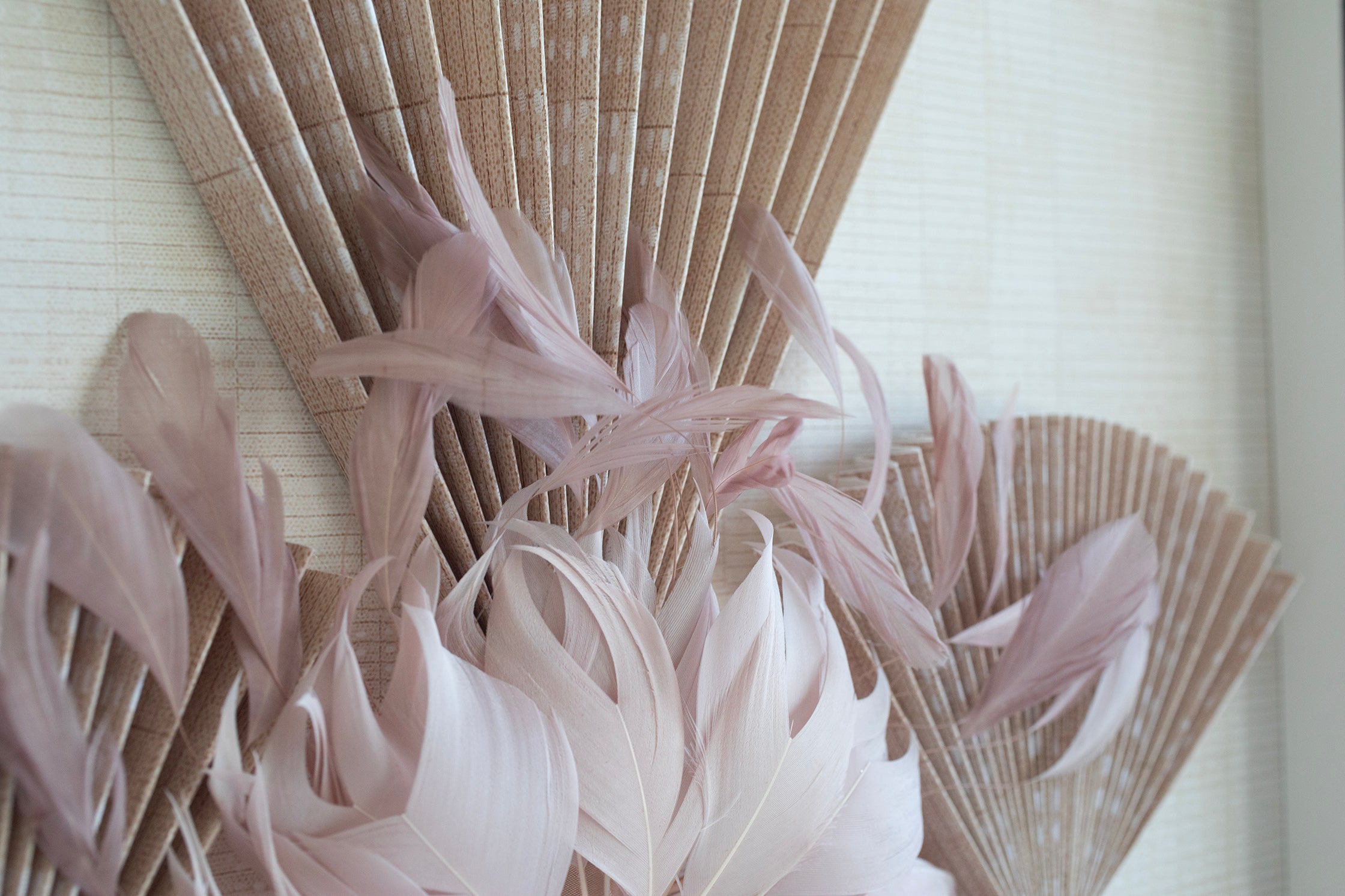 Deco Blush Pleats  (with feather detail)