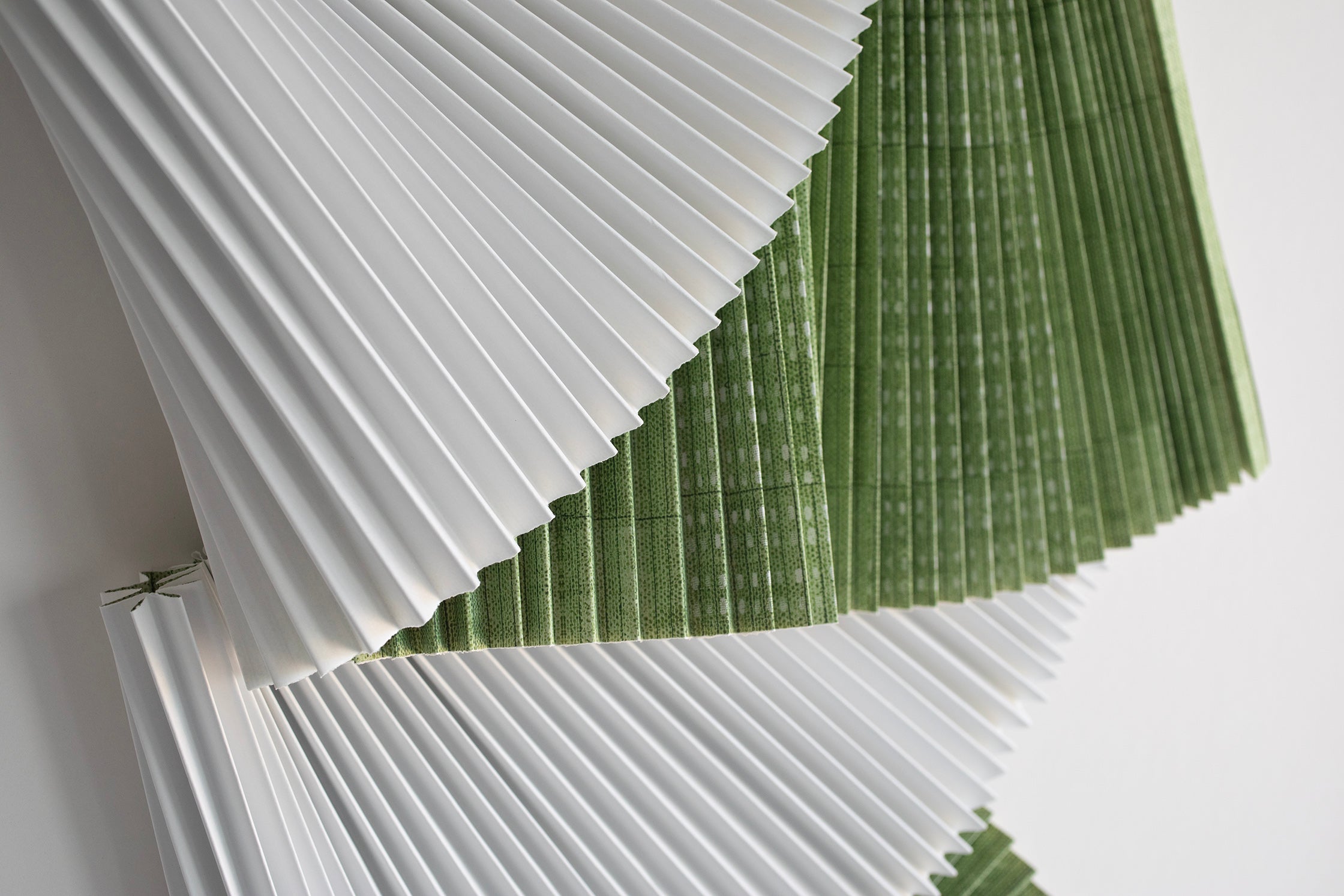 Dimensional Green Pleated Abstract