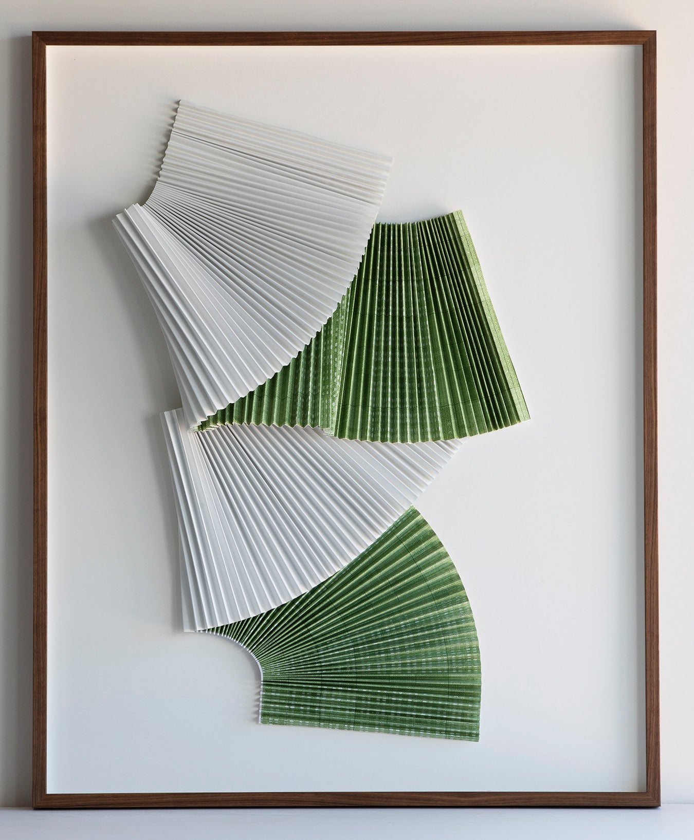 Dimensional Green Pleated Abstract